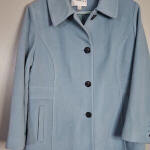 Anne Klein Women's Sky Blue Pea Coat